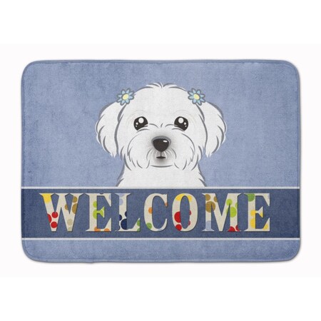 Carolines Treasures Maltese Welcome Machine Washable Memory Foam Mat BB1394RUG